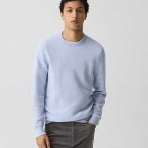 THEORY Men’s Maden Crewneck Merino Wool Sweater, Olympic (Light Blue)